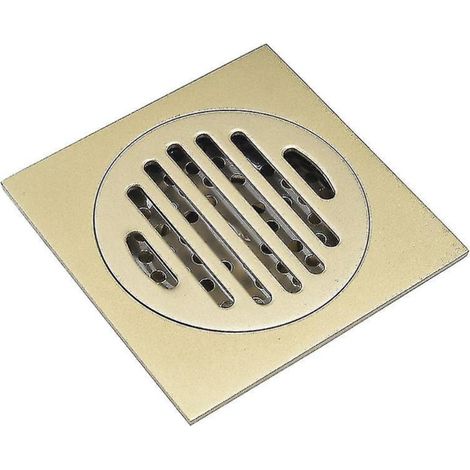 Bonde de douche carrée en laiton anti-odeurs, récupérateur de cheveux avec crépine amovible, protection pour bonde de douche (1 pièce) (1/5)