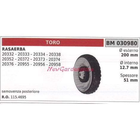 TORO cortacésped de ruedas traseras 20332 20333 20334 030980