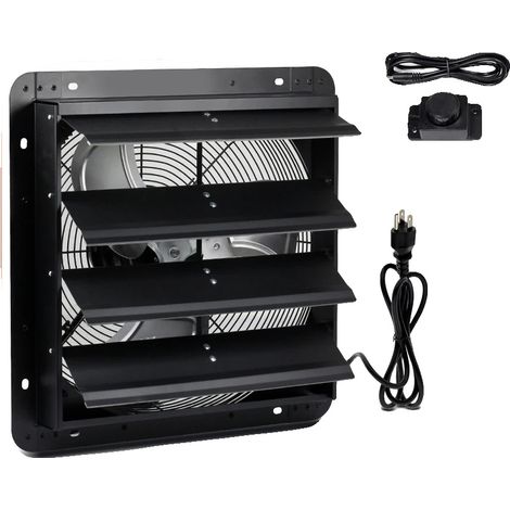 Ventilador extractor con persiana, control de velocidad ajustable, motor ecológico, juego de 16 piezas. (1/2)