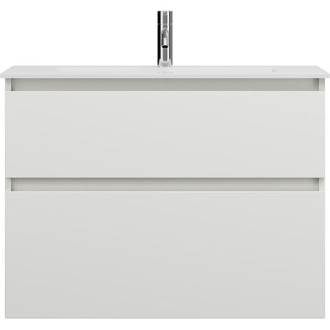 burgbad Lin20 Lavabo bajo para lavabo, blanco mate, 2 extraíbles,