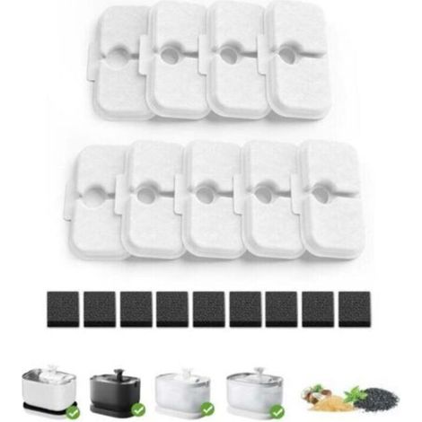 Packs de filtres de rechange pour fontaines à chat avec éponges de pré-filtre, compatibles avec la fontaine de 2,5 litres PLWF005 de PETLIBRO (1/3)