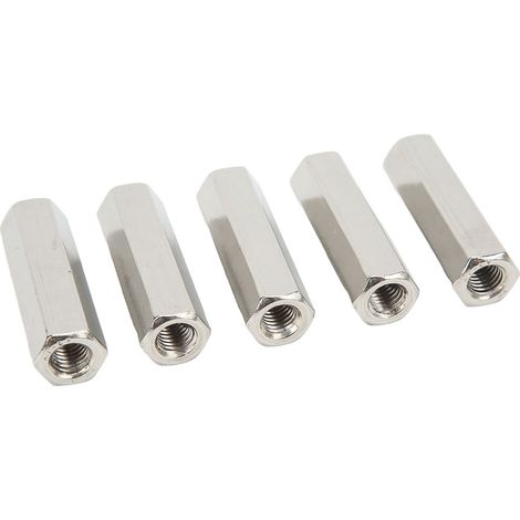 Kit de 5 écrous de raccordement hexagonaux M10 argentés, antirouille, en acier inoxydable à 6 pans, pour l'entretien (1/5)
