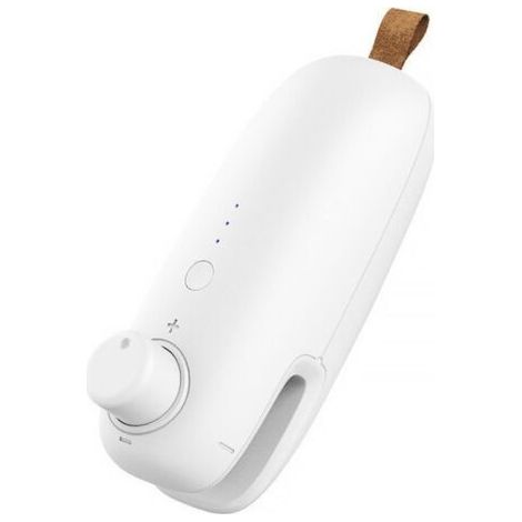 Mini scelleuse sous vide thermique rechargeable USB 2 en 1, portable pour sacs de chips et sacs en plastique de conservation des aliments – Blanc (1/4)
