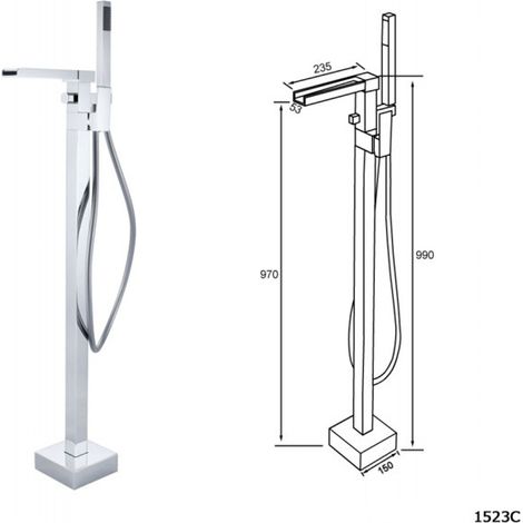 BERNSTEIN - Baignoire îlot SIENA en acrylique sanitaire blanc mat ou blanc brillant - 173 x 73 x 75 cm - robinetterie et accessoires en option Avec siphon, Avec raccord standard 1523C, Blanc mat