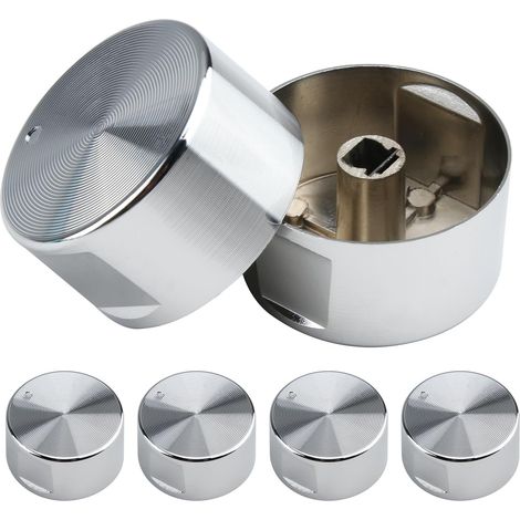 Gas Stove Knob Set of 4 Universal, 6mm Diameter Gas Stove Control Knobs Universal Control Knobs for Oven, Stove and Hobs (1/4)