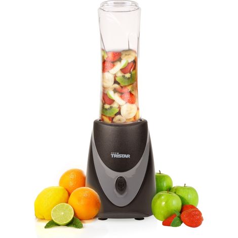 Smoothie Maker - Gobelet de 500ml - Blender to go - Lames en acier inoxydable - avec couvercle - Pièces résistant au lave-vaisselle - BL-4485, Noir (1/5)