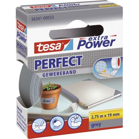 tesa PERFECT 56341-00033-03 Gewebeklebeband tesa® extra Power Grau (L x B) 2.75 m x 19 mm 1 St.