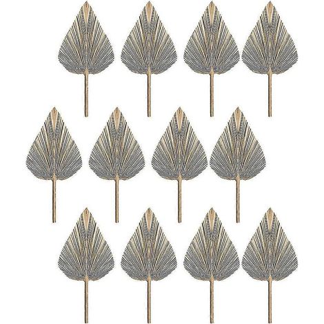 12 feuilles de palmier séchées, éventails de palmier séchés, style bohème, branches de palmier séchées, plantes artificielles, feuilles de palmier. (1/5)