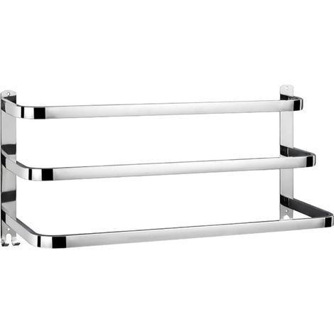 3-stöckiger Handtuchhalter mit Haken, selbstklebender Badezimmer-Handtuchhalter 58 cm (22,8 Zoll), (Silber) (1/5)