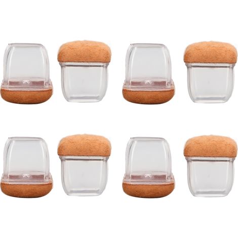 8 Pièces Embouts de Pieds de Chaise TPE Anti-usure, Protection pour Pieds de Table Tabouret Transparent Forme Carrée Taille Moyenne (1/5)