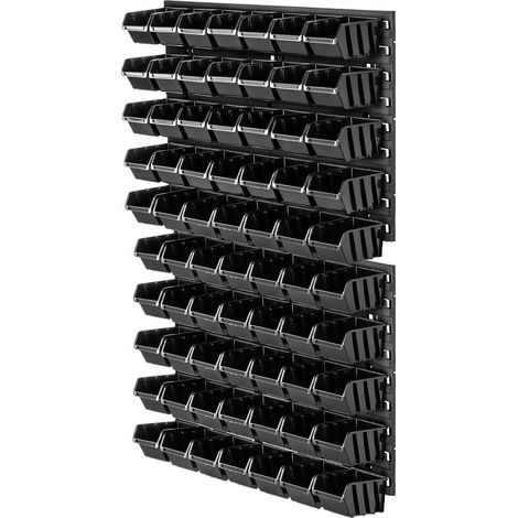 KADAX Werkstattwandregal, Wandplatten, 58 x 78 cm, Schwarz, 70 tlg.