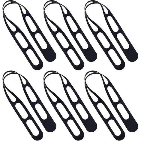 Sangle en silicone pour couvercle de mijoteuse, casserole et rangement alimentaire - Lot de 6 noires, verrou de couvercle universel réutilisable pour la cuisson (1/5)