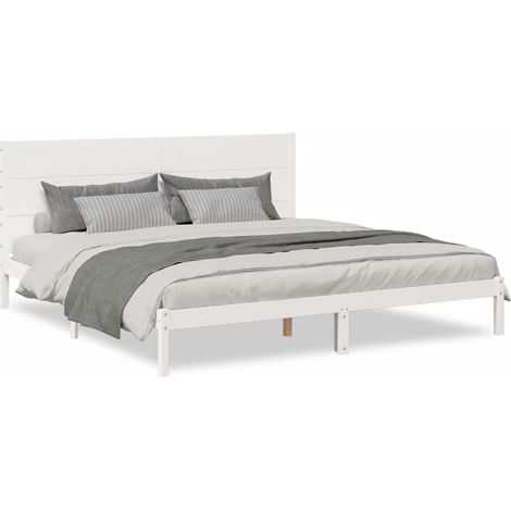 Maison Exclusive - Giroletto Extra Lungo senza Materasso Bianco 200x210cm Massello