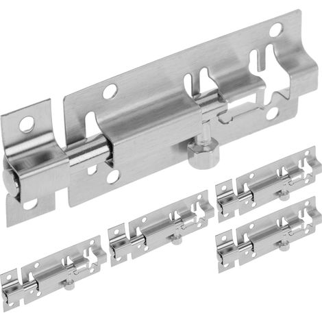 PrimeMatik - Lot de 5 boulons pour portes couleur chrome 70 mm (1/5)