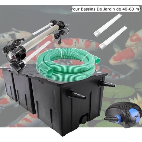 Kit Filtration UV 110 W, + 2 ampoules UV de rechange Acier Inoxydable, Bassin de Jardin: 40-60 m³ (1/5)