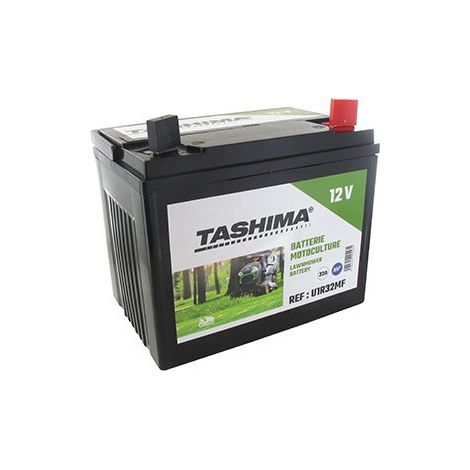 Batería para cortacésped autopropulsado 12V cargada, sin mantenimiento, 32A. L: 196, An: 131, Al: 184mm, + a la derecha. Reemplaza origen: U1r32.