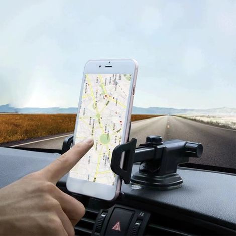 Support de téléphone de voiture rotatif à 360 degrés, ventouse puissante, fixation pour grille d'aération, support pour tableau de bord. (1/5)