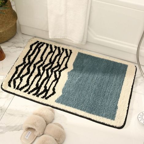 Tappetino antiscivolo per vasca da bagno, cucina, doccia, realizzato in morbida microfibra, ad asciugatura rapida, assorbente, lavabile in lavatrice (40x60 cm) (1/5)