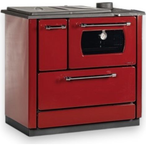 Stufa cucina riscaldamento a legna con forno struttura in acciaio 9,06 kW Popular -  Bordeaux