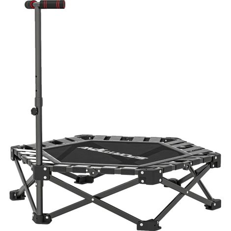 Cama elástica plegable para fitness con asa en T ajustable, 104x104 cm. (1/2)