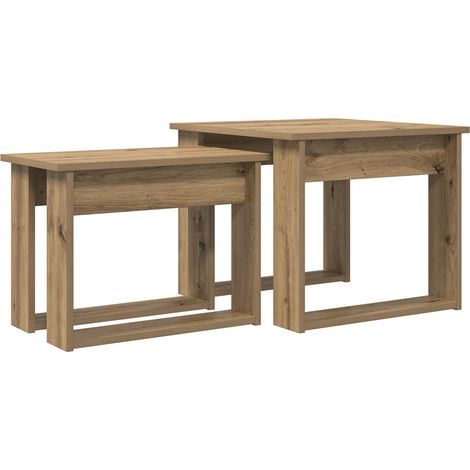 Kaffeetisch Set 2 pcs Artisan-Eiche Holzwerkstoff vidaXL