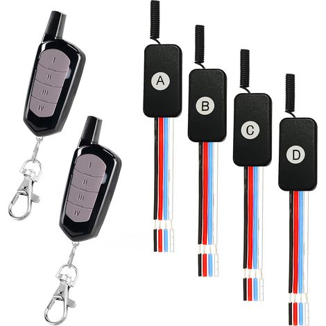 Interrupteur radio DC 4 voies Télécommande sans fil DC 5V/12V/24V 3A Mini interrupteur à distance,1 canal radio,pour réglettes d'éclairage,serrures de portes électriques,cloches d'alarme. (1/5)
