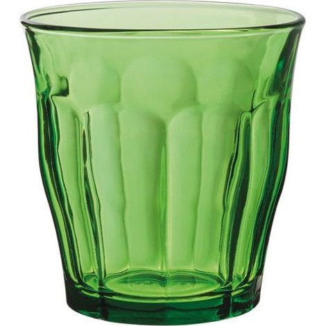Gobelet en verre vert 31 cl, lot de 6 pièces, résistant, adapté pour la vaisselle et le quotidien (1/2)