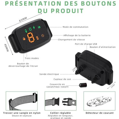 Anti Barking Dog Collar, for Small and Large Dogs, Black (1/4)