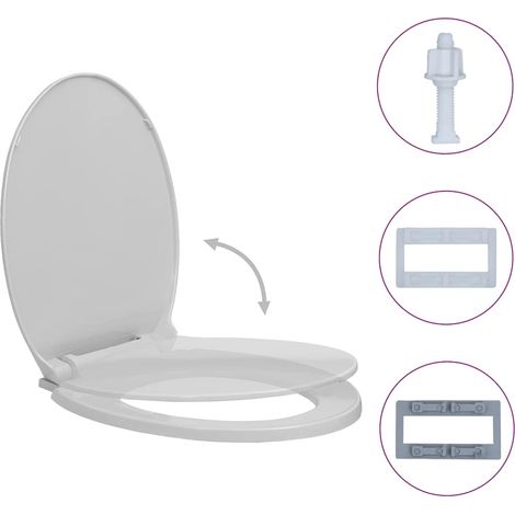 Siège de toilette à fermeture en douceur Gris clair Ovale (1/5)