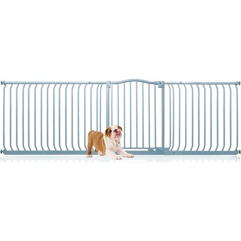 Bettacare Curved Top Dog Gate, 234cm - 243cm, Matt Grey, Pressure Fit Pet Gate for Dog and Puppy, Pet and Dog Barrier