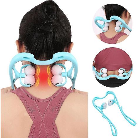 Appareil de massage pour la nuque et les épaules, massage manuel par points de pression, massage des muscles profonds et des points de déclenchement (bleu) (1/5)