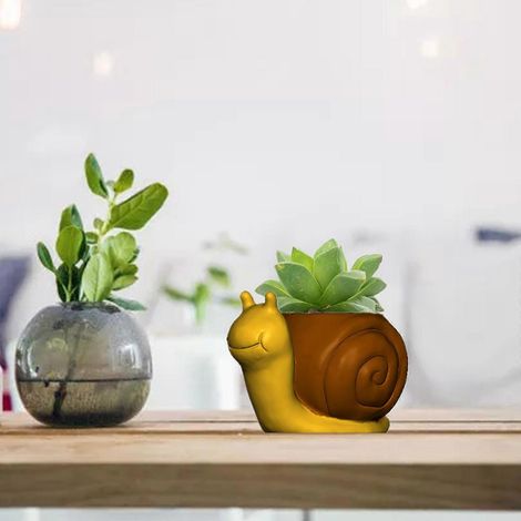 Moule en silicone pour pots de fleurs en forme d'escargots, en ciment, pour béton et argile, idéal pour les plantes succulentes. (1/4)