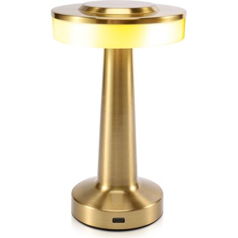 Lampada da tavolo LED ricaricabile sensibile al tocco, lampada da bar, lampada da sala da pranzo, oro (1/4)