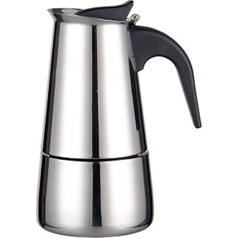 Caffettiera Moka italiana, Moka Express in acciaio inox, Caffettiera da 4 tazze/200 ml, Macchina da caffè italiana, Caffettiere italiane compatibili con tutte le fonti di calore tranne l'induzione (1/4)