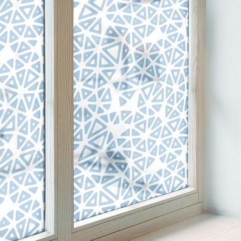 Sichtschutzfolie 200x146 cm Sichtschutz Fenster Dekorativ Blickdicht Selbstklebend Folie für Badezimmer Schlafzimmer Milchglas Geometrische Muster