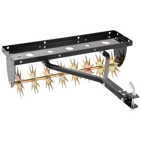 Rasenlüfter für Aufsitzmäher 82 cm, Aerifizierer für Rasen mit 5 cm Arbeitstiefe, Rasenbelüfter 45 kg Belastbar aus Stahl für Rasentraktor, Rasenpflege für Verdichtete Böden Hof Garten, Schwarz (1/5)