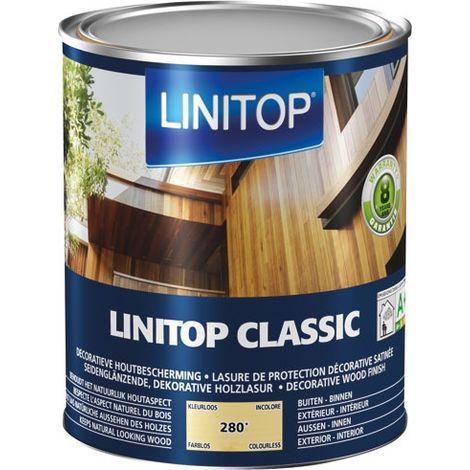 Owatrol – Lasure extérieure Linitop Classic 1L – Protection bois contre intempéries et UV – Application intérieure et extérieure - POT 1 L