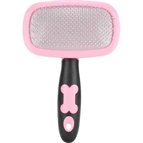 Peigne à poils pour chat et chien, rotation à 360°, brosse démêlante, outil de toilettage pour animaux, rose à pois