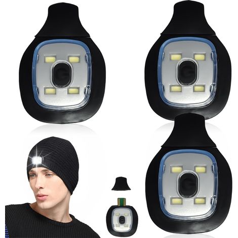 Lot de 3 lampes LED de rechange pour chapeau lumineux, lampe frontale LED rechargeable par USB pour homme, femme, enfant, étanche, pour bonnet tricoté
