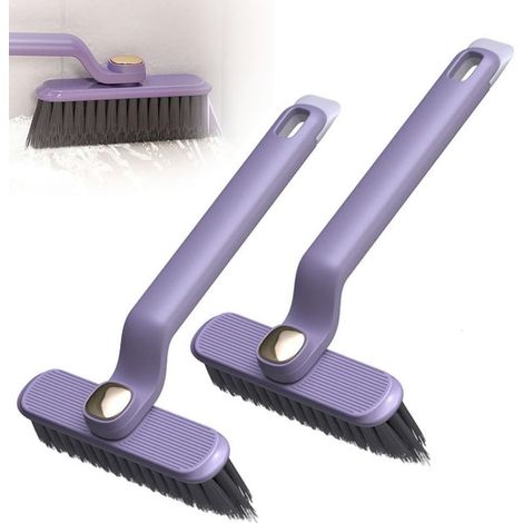 Lot de 2 brosses de nettoyage rotatives multifonctions, rotation à 360 degrés, sans angles morts, pour la cuisine et la salle de bain (violet) (1/4)