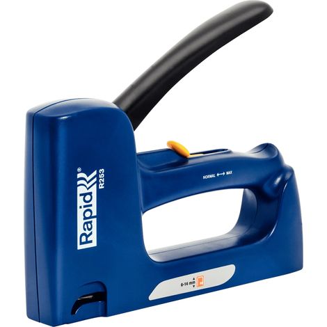 RAPID - R253 - Agrafeuse manuelle, pose d'isolation, moquette, étiquette, travaux de revêtement, etc - Utilisation avec n°53/6-14mm - Blister - (20009450) (1/10)