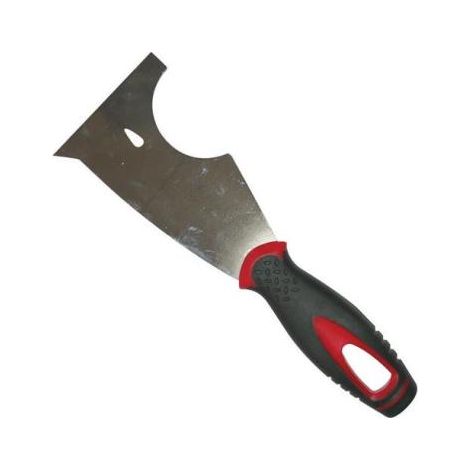 Savy Coltello multifunzione manico bimateriale rosso in acciaio inox