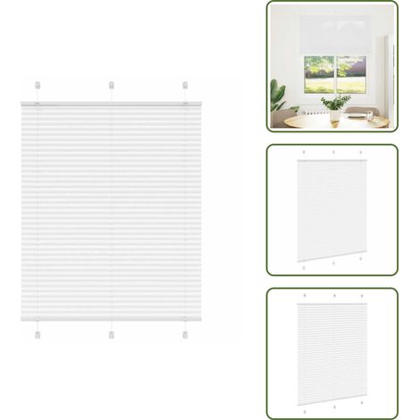 Store plissé blanc 110x150cm largeur du tissu 109,4cm polyester - Store Plissé - Stores Plissés - Store Plissé De Fenêtre - Plisse Aveugle (1/5)