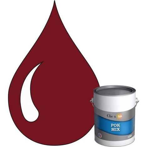 Peinture d'Accroche et Finition Acrylique Satinée - POK - POK MIX Rouge - RAL 3004 - 1L - Intérieur (1/4)
