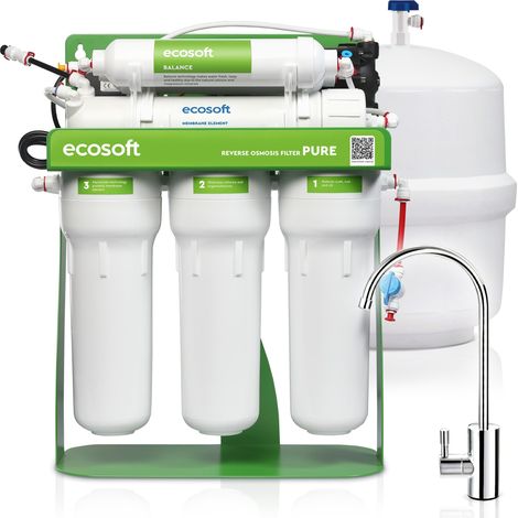 Balance avec pompe filtre à osmose inverse directe 5 étapes de filtration filtration sur châssis métallique système d’eau potable pour maison enrichi en minéraux (1/5)