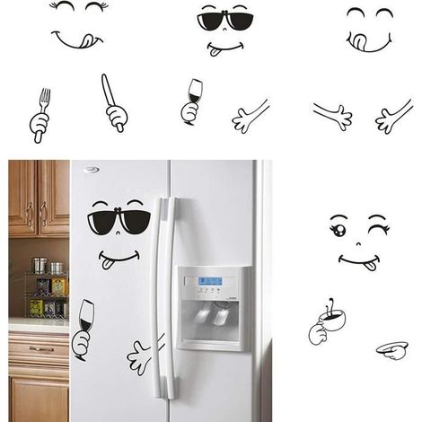 Stickers Muraux - Smiley - PVC - Noir - 4pcs (1/4)