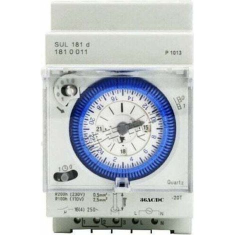 Minuterie analogique avec moteur synchrone et programme journalier, minuterie, 12VAC/DC (1/4)