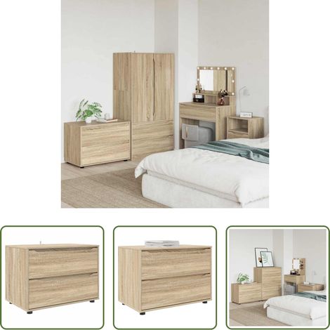 vidaXL Armoire chêne - Armoire de rangement Chêne Sonoma 80 x 48 x 57 cm (1/5)