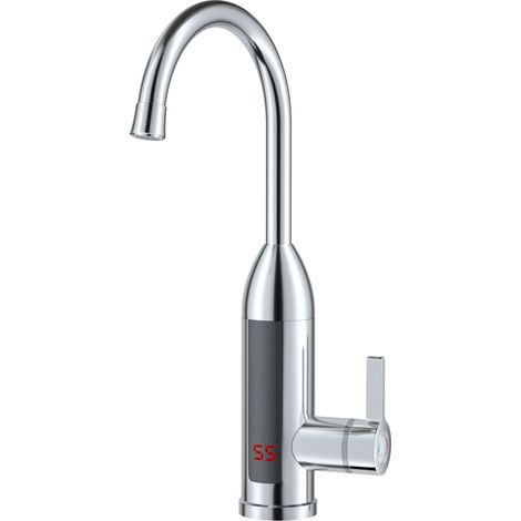 Robinet à eau chaude instantané Gisituhe 3000 W, robinet électrique à eau chaude avec affichage LED de la température, chauffe-eau instantané pour plan de travail, robinet à eau chaude instantané pour