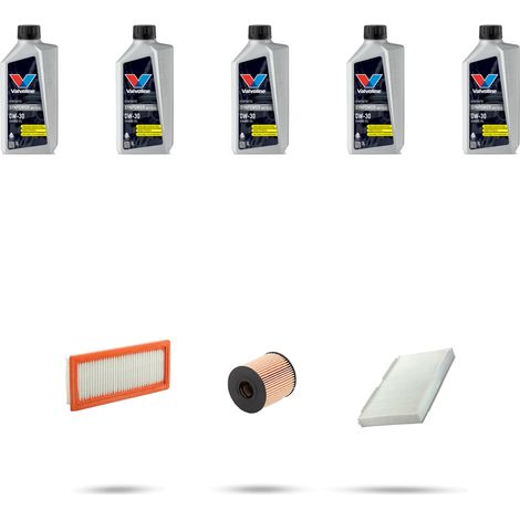 Kit tagliando 3 FILTRI e 5L OLIO compatibile con Citroen Ds4 1.6 THP 120kw dal 2011